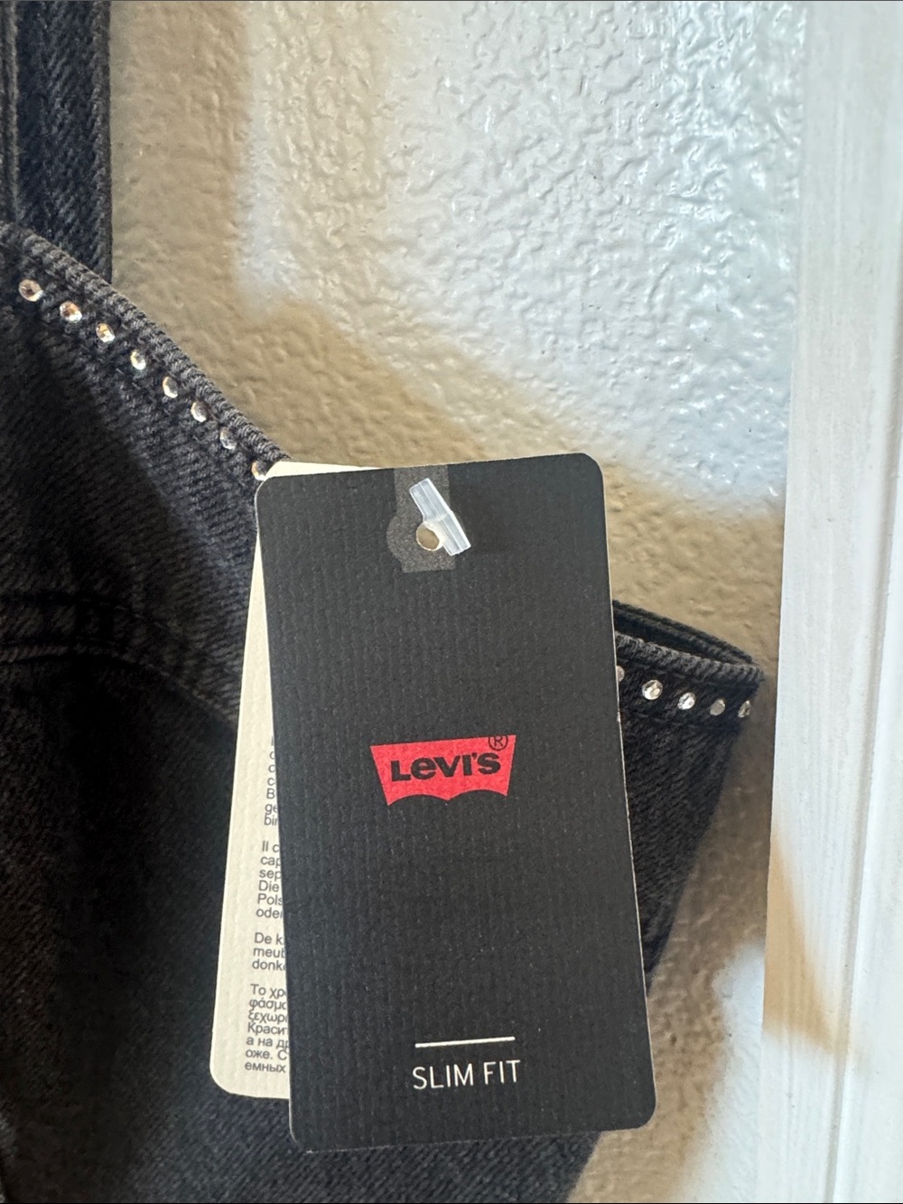 Levi's light Black Denim Button-Front Corset Tank with Stud Detail - Picture 2 of 5